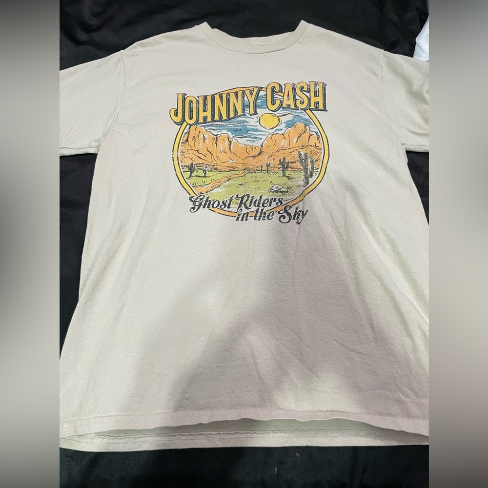 Tan Johnny Cash Graphic Tee